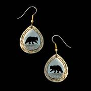 Bear Earring Silver and Brass