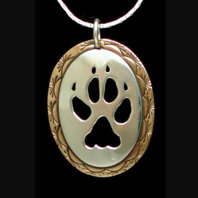  Wolf Paw Necklace Silver And Brass