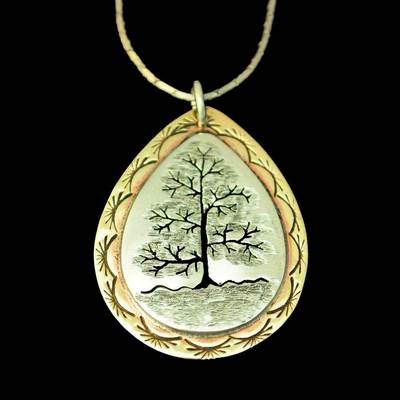  Tree Of Life Silver Brass Pendant