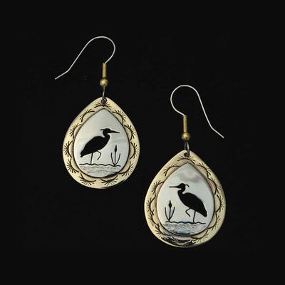 Cutout Heron Earrings