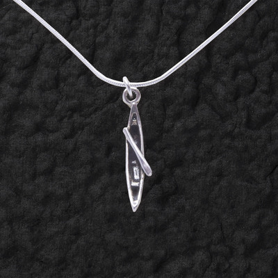  Stylized Canoe Pendant Necklace