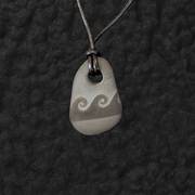 Wave Lake Stone Pendant Necklace on Cord