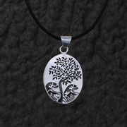 Oval Tree Pendant Necklace