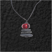 Stacked Stones With Bead Pendant