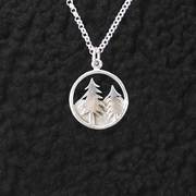 Two Pines Round Pendant