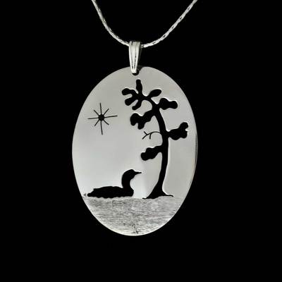  Loon And Tree Pendant