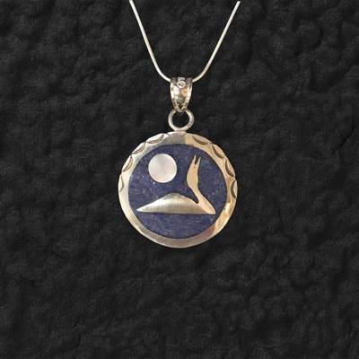  Lapis Loon Moon Pendant