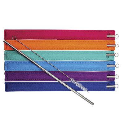  Shell Creek Stainless Steel Straw Set With Felt Pouch