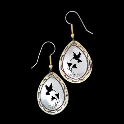  Hummingbird Sterling Silver And Brass Earrings
