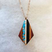 Recycled Copper and Turquoise Teardrop Pendant