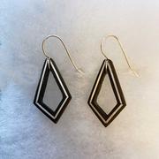 Black Ebony Statement Frame with Sterling Silver Inlay Earrings