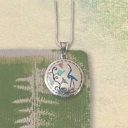 Crane Floral Pendant