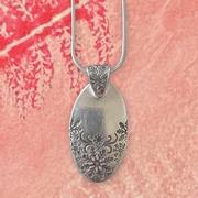  Snowflake Border Oval Pendant With Bail