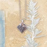 Cubic Zirconia North Star, Moon, and Pines Pendant