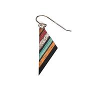 Recycled Sterling Silver Inlaid Triangle Earrings