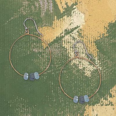  Moss Aquamarine Hoop Earrings