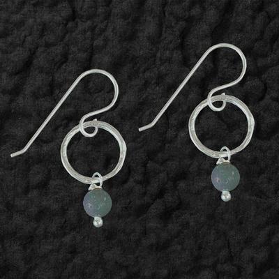Small Circle with Leland Blue Bead Earrings