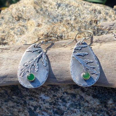 Cedar and Jade Earrings