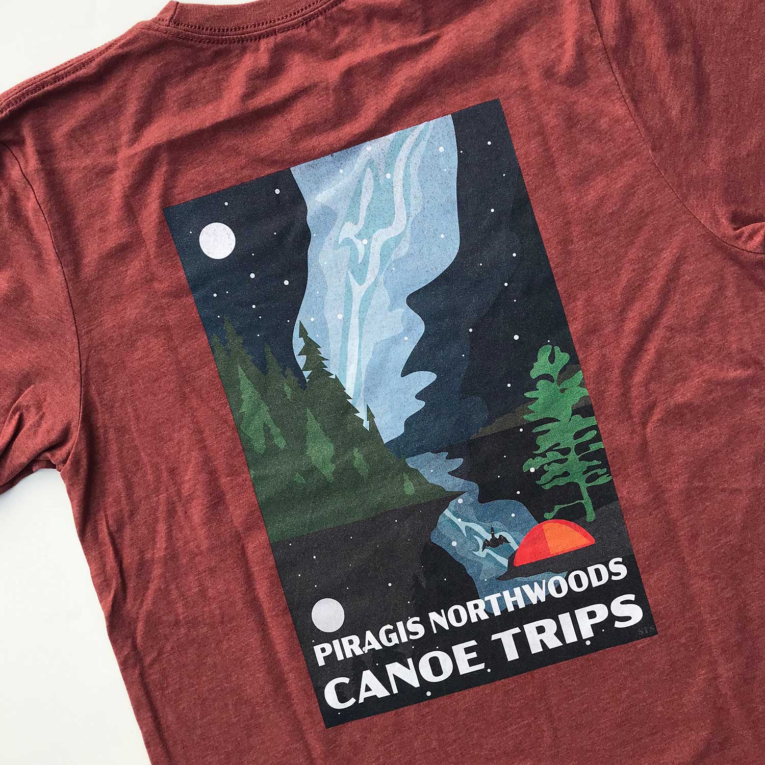 Night Sky Scene Piragis Boundary Waters Tee Shirt Catalog 
