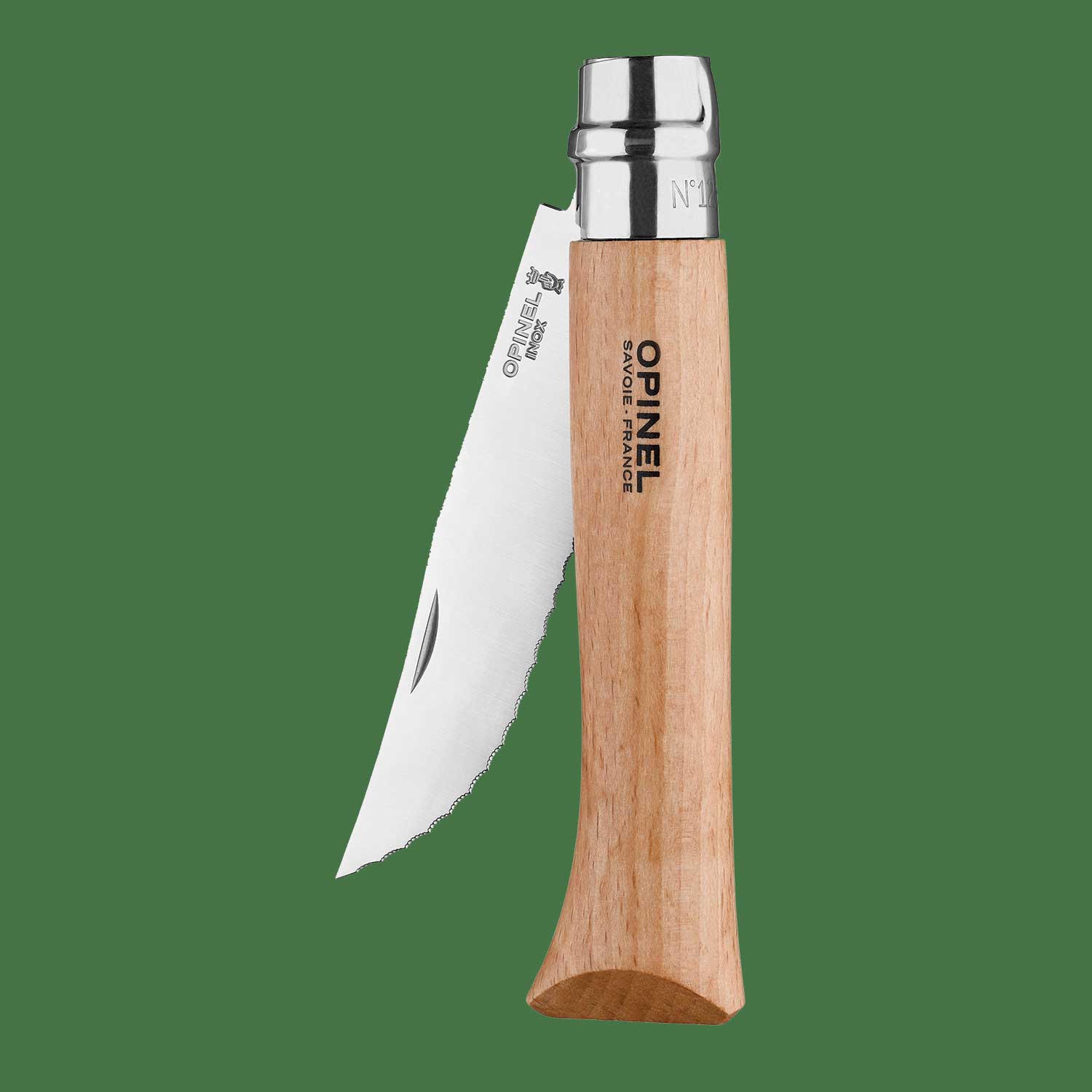  Opinel No.12 Serrated Blade Folding Knife and Kitchen Tool -  Outdoor Camp Kitchen Folding Knife : Sports & Outdoors